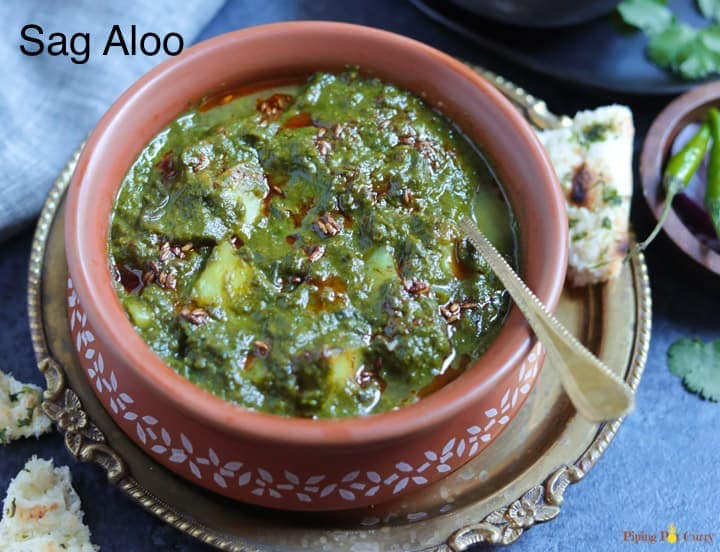 Sag Aloo Indian vegan starter for takeaway in Calahonda, Mijas Costa